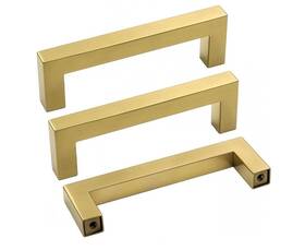 Lsj12gd90 Goldenwarm 715624352281 10 Pack Brushed Brass Cabinet Pulls 3-1/2in Drawer - Gold