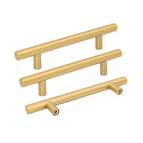 Goldenwarm 715624599600 5pcs Brushed Brass Cabinet Pulls 4in Gold Kitchen Drawer Handles
