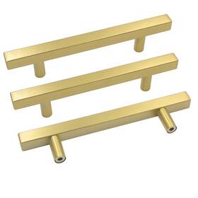 Goldenwarm 715776350289 10pcs Brass Cabinet Handles Gold 6-1/4 Inch Hole Centers Kitchen Hardware