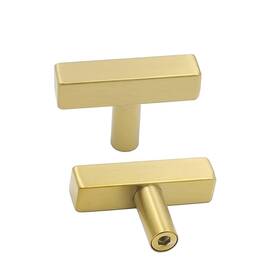 Goldenwarm 715776357455 10 Pcs Brushed Brass Cabinet Knobs Gold Drawer Hardware 2 50mm Length Square
