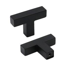Goldenwarm 718399401888 5 Pack Black Square T Bar Single Hole Knobs Cabinet Pull Drawer Ha