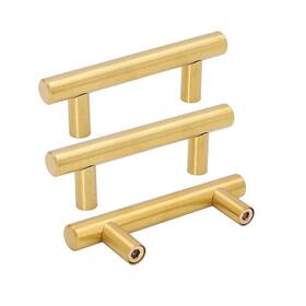 Ls201gd64 Goldenwarm 718924619702 10 Pack Gold Drawer Pulls Brushed Brass Cabinet - Kitche