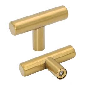 Goldenwarm 718924619979 5pcs Brushed Brass Single Bar Cabinet Cupboard Drawer Door Handle Pull Knob F