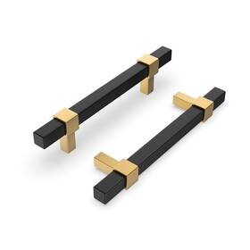 B0c5rbv8gw Goldenwarm 15 Pack Cabinet Handles Black Gold Pulls 3-3/4 Inch Hole Stainless Steel