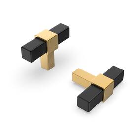 B0cwqn95ln Goldenwarm 20x Black Gold Cabinet Knobs Round Drawer Pulls Zinc Alloy
