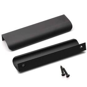 Ph-ls7027bk128-10pack Goldenwarm 10 Pack Black Cabinet Handles 5 Inch Finger Pulls For Cabinets Edge Pul