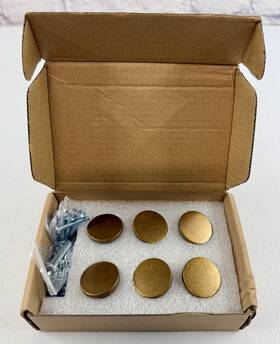 Goo-ki 061648931408 Box Of 6 1 Inch Round Cabinet Knobs Drawer Pulls Brass Retro Brand New