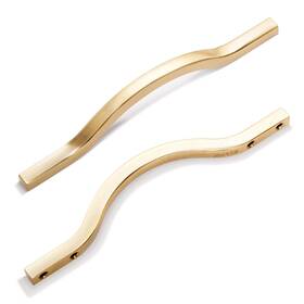 Goo-ki 400968745196 Low Profile Brushed Brass Cabinet Pulls Double Hole Centers 3.8ftft/5ftft Zinc
