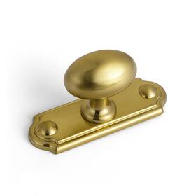 6175-lsj-knob Goo-ki Brushed Gold Cabinet Knobs Oval Shape With Backplate Square For