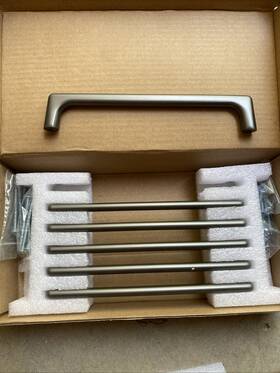 6175b Goo-ki Qty 6 Cabinet Pull Modern Handle Minimalist Gunmetal 6.5 Inch