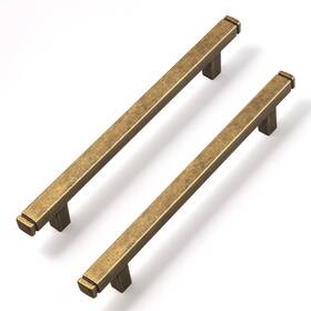 Goo-ki 706486784228 6 Pack Brass Drawer Pulls 5in 128mm Bar Handles Antique Bronze Cabinet Hardware