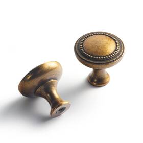 Goo-ki 732141739623 6 Pack Kitchen Cabinet Hardware Antique Brass Drawer Knobs - Single Hole Retr