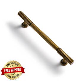 B0cltqkhd6 Goo-ki 6-pack Vintage Retro Antique Brass Zinc Alloy Cabinet Handles 5.03 Inch 128mm