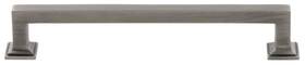 853523 Grandeur Gen-pull 6 Geneva Inch Center To Solid Brass Square - Grey