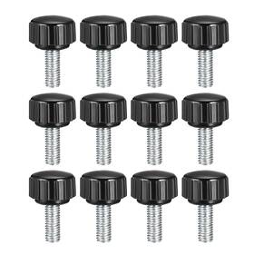 Gryfton 714998605214 12pcs M5x15mm Male Thread Knurled Clamping Knobs Grip Thumb Screw On Type