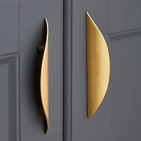 Guolich 743645648939 2pcs Kitchen Drawer Handle 1.25 Inch Pulls Zinc Alloy Gold Brushed Brass Pull