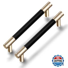 B0b2dbwgcz Gutuwellea 50-pack 5 Inch 128mm Knurled Cabinet Handles Gold/black Oxidation Finish
