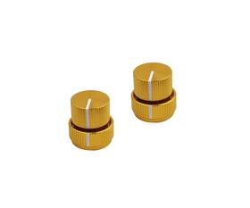 Guyker 731694428077 Guitar Aluminum Alloy Dual Concentric Control Knobs - Dome Volume Tone