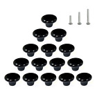 Gxf07-black-15pack Huamulan Glossy Ceramic Cabinet Knobs Round Dresser Pulls 614631204241