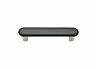 H3387-n-310-stk-blk H3387 Knobware Black Faux Leather Covered Nickel Handle 858063002321