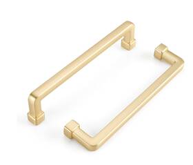 Haliwu 445040319324 20 Gold Cabinet Handles 5 Inch Hole Centers Square Bar Drawer Pulls