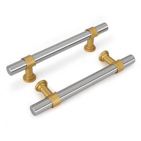 B0bxklnfky Haliwu 10pk 3 Inch Brushed Nickel And Gold Cabinet Pulls For Kitchen Drawers