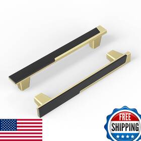 B0d66wp34t Haliwu 16 Pack Black Gold Cabinet Handles 5in Drawer Pulls Zinc Alloy Kitchen