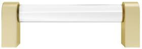 C501-clr Hapny Home C501-sb Clarity 3-3/4 Inch Center To Solid Brass - Clear / Satin