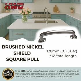 Zc5765-bn Hardware Direct Brushed Nickel Square Cabinet Pull Farmhouse Kitchen Bath Handle Knob Silver Bar