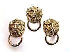E2012 Head Lion Brass Style Door Pulls Knocker Set 3 Drawer