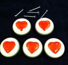 08146 Heart 5 1 -set 01846 Screws Laurey Ceramic " Wht 2 Knob