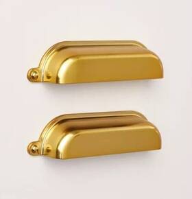 0127 Hearth & Hand 197543562499 Lot And Magnolia Vintage Drawer Bin Pulls Brass Plated 2 Sets Of 4