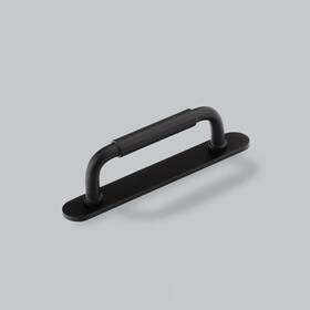 Gokp096mbl Hendel & 3.78 Inch Okus Kitchen Cabinet Pull Handle With Back Plate In Matt Black