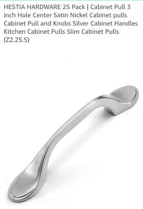 Hestia Hardware 810039140123 25 Pack Cabinet Pull 3 Inch Hole Center Brushed Nickel Pulls P