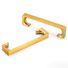 Hestia Hardware 810039140802 10 Pack Brushed Brass Drawer Pulls Kitchen Cabinet - Gold Mod