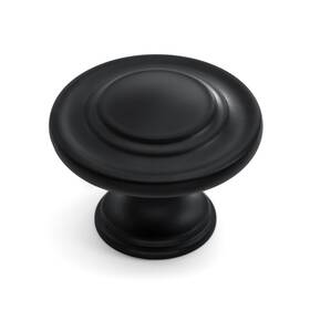 Hestia Hardware 810039142028 3 Pack Black Cabinet Knobs - 1-1/3 Inch Drawer And Dresser For Kitchen Cu
