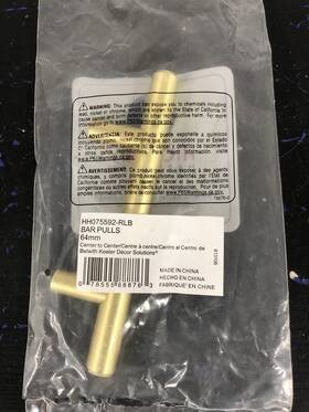 Hickory Hardware 078555888763 Hh075592-rlb Royal Brass 2-1/2 Inch Cabinet/drawer Handle Bar Pull