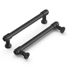 Hickory Hardware 445052675623 Piper Collection Pull 5-1/16 Inch 128mm Center To Matte Black Cabinet Ba