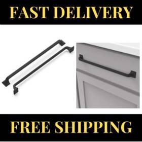 H076706-bi-5b Hickory Hardware Drawer 1.13 Inch H Pull Forge 305mm Black Iron Zinc Modern 5pack