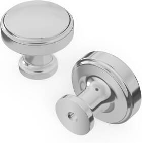 H077849mb Hickory Hardware 10 Pack Kitchen Cabinet Knobs 1-1/4 In Chrome Piper Collection