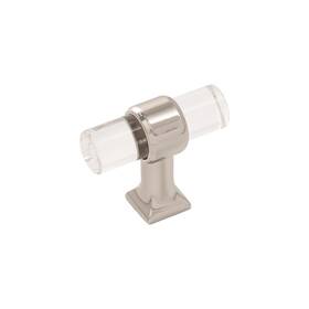H079520-ca14-10b Hickory Hardware Crystal Palace Collection T-knob 1-3/4 Inch X 11/16 Crysacrylic With Pol