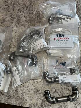 Hh076013-bnv Hickory Hardware Lot Of 8 New Hdw Pipeline Collect Pull 3 Inch Center Black