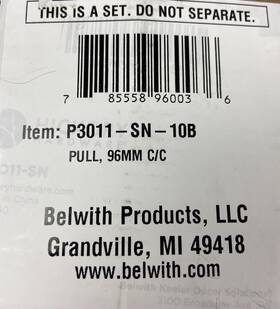 P3011-sn-10b Hickory Hardware P3011-sn Studio Lot Of 10 Square Cabinet Handle Satin Nickel