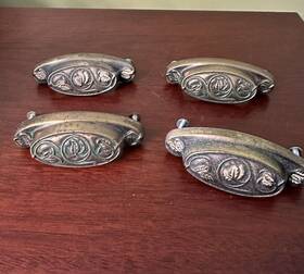 P7308-va Hickory Hardware Touch Of Spring Verde Antique 3 Inch Cc Drawer Cup Pull Set 4