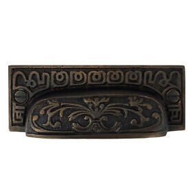Sw-sep-300434 Highlighted Bronze Rectangular Bin Pull Antique Style Restoration Hardware