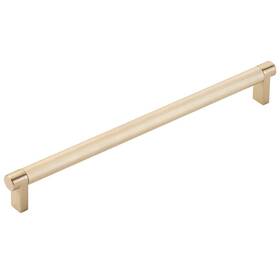 84057.recus4.knus4 His Co Emtek Select Knurled Cabinet Pull With Satin Brass Us4 Stem Finish -84057 10 Inch