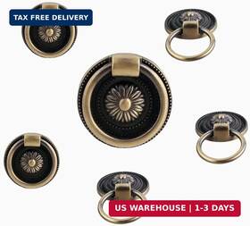 Hislicon 727238527887 6 Pcs Antique Drawer Pull Ring Cabinet Handle Dressing Knob