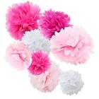 Hmmpompompinkwhitesm8mixpk Wyzworks Tissue Pom Poms Set Of Assorted Pink And White