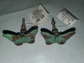 733527 Hobby Lobby Butterfly Cast Iron Drawer Pulls New Set Of 2 Handle Kitchen Cabinet Knob