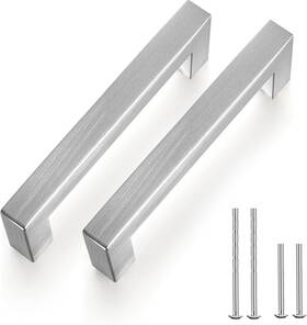 Am556159 Hofurme 1 Djwnmpid 2 Pack Hole Centers 3.8 Inch 108mm Kitchen Cabinet Handles Brushed Sat